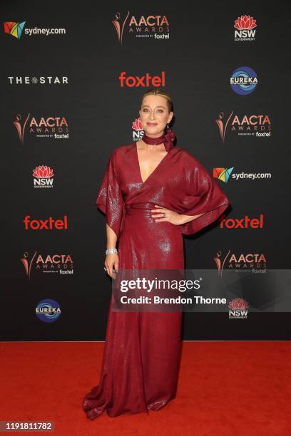 Asher Keddie attends the 2019 AACTA Awards Presented by Foxtel at The Star on December 04, 2019 in Sydney, Australia.