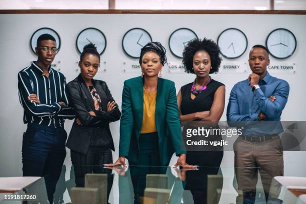 portrait of young business team - african ethnicity imagens e fotografias de stock