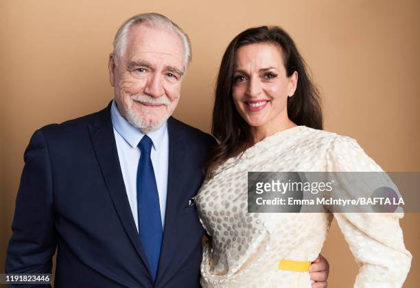Brian Cox and Nicole Ansari-Cox pose for a portrait at the 2020 BAFTA Tea Party on January 04, 2020 in Beverly Hills, California.