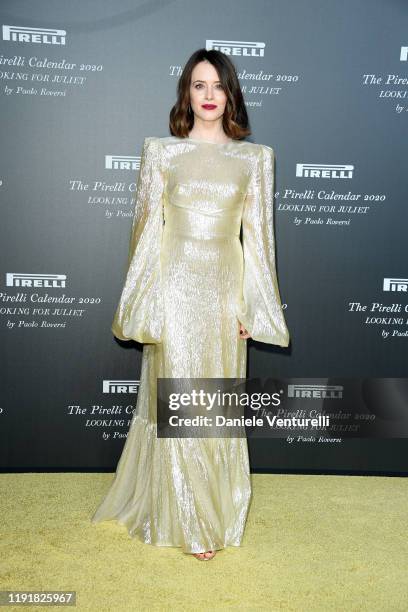 Claire Foy attends the presentation of the Pirelli 2020 Calendar "Looking For Juliet" at Teatro Filarmonico on December 03, 2019 in Verona, Italy.