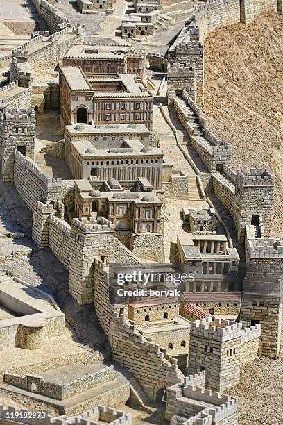 jerusalém holyland modelo da cidade de david - templo de jerusalém imagens e fotografias de stock