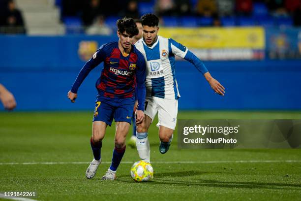 Alex Collado of FC Barcelona B during La Liga match between FC Barcelona B and RCD Espanyol B at Johan Cruyff Stadium on January 04, 2020 in...