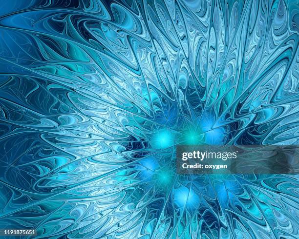ice crystal christmas. abstract fractal frozen background - crystal christmas tree ornaments fotografías e imágenes de stock