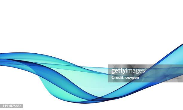 abstract flowing green blue wave isolated on white background - sinuskurva bildbanksfoton och bilder
