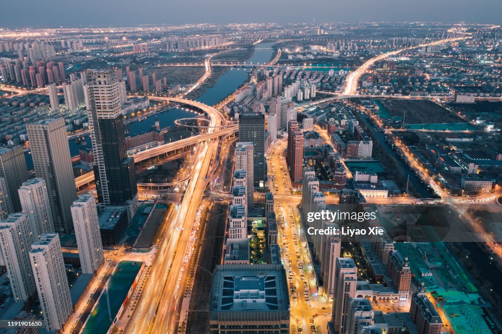 Aerial view of cityscape