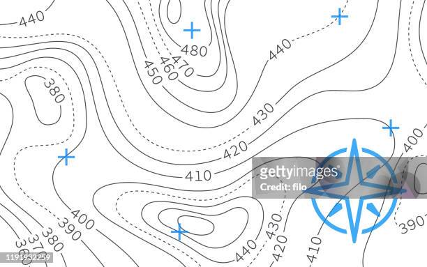 topographische karte elevation abstract - kompass stock-grafiken, -clipart, -cartoons und -symbole