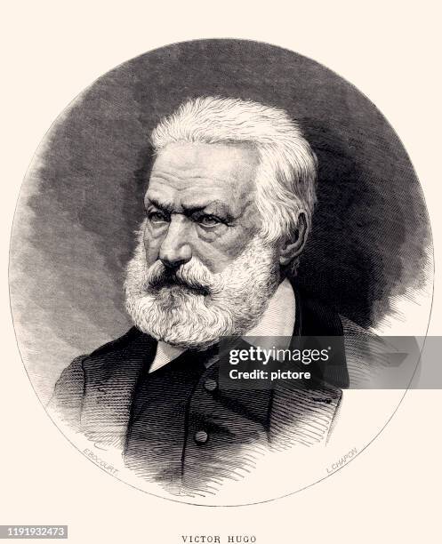 victor hugo (xxxl) - literatur stock-grafiken, -clipart, -cartoons und -symbole