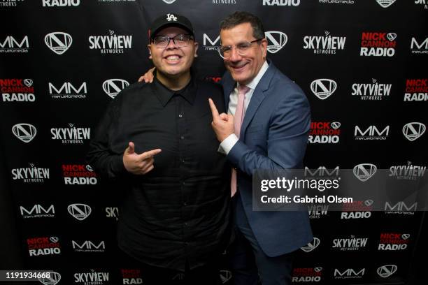 Otto Padron and Teddy Mora attend Nick Cannon, Meruelo Media, Skyview Announce Radio Syndication on December 04, 2019 in Burbank, California.