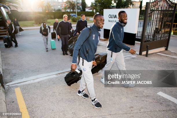 Gent's Nana Asare and Gent's Elisha Owusu pictured during the winter training camp of Belgian first division soccer team KAA Gent, in Oliva, Spain,...