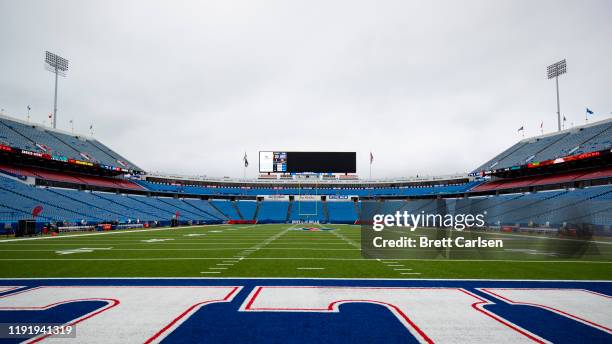 General view of empty New Era Field before the game between the Buffalo Bills and the New England Patriots on September 29, 2019 in Orchard Park, New...