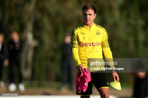 Mario Goetze of Borussia Dortmund looks on during day two of the Borussia Dortmund winter training camp on January 05, 2020 in Marbella, Spain.