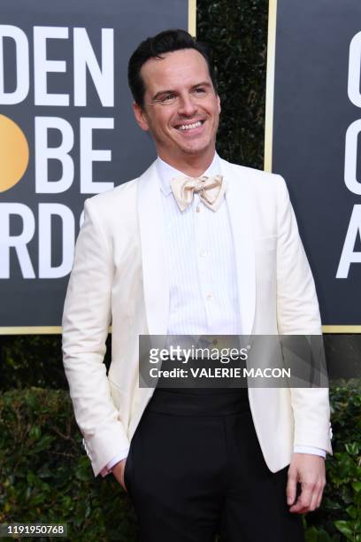 Irish actor Andrew Scott arrives for the 77th annual Golden Globe Awards on January 5 at The Beverly Hilton hotel in Beverly Hills, California.