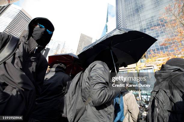 Left wing counter-demonstrators and anti-fascist groups protest at a gun rights rally called United Against Hate hosted by the right wing group, the...