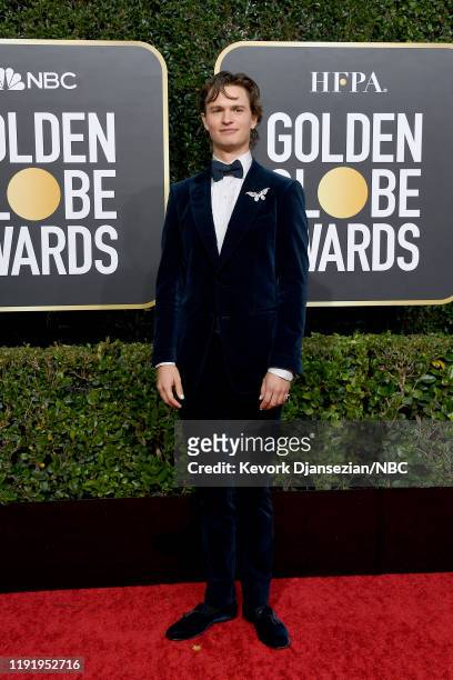 77th ANNUAL GOLDEN GLOBE AWARDS -- Pictured: Ansel Elgort arrives to the 77th Annual Golden Globe Awards held at the Beverly Hilton Hotel on January...