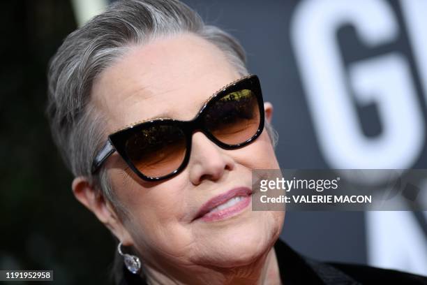 Actress Kathy Bates arrives for the 77th annual Golden Globe Awards on January 5 at The Beverly Hilton hotel in Beverly Hills, California.