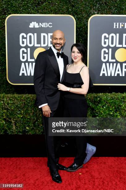77th ANNUAL GOLDEN GLOBE AWARDS -- Pictured: Keegan-Michael Key and Elisa Key arrive to the 77th Annual Golden Globe Awards held at the Beverly...