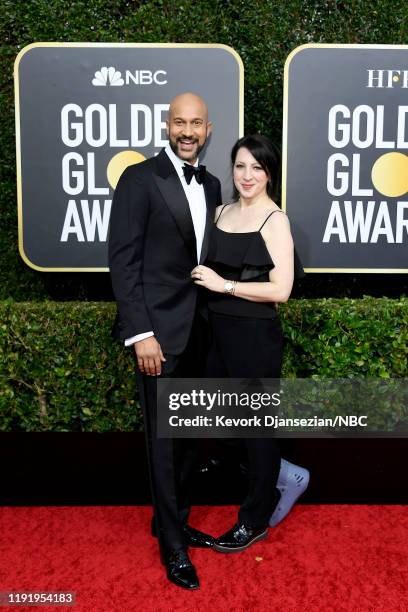 77th ANNUAL GOLDEN GLOBE AWARDS -- Pictured: Keegan-Michael Key and Elisa Key arrive to the 77th Annual Golden Globe Awards held at the Beverly...