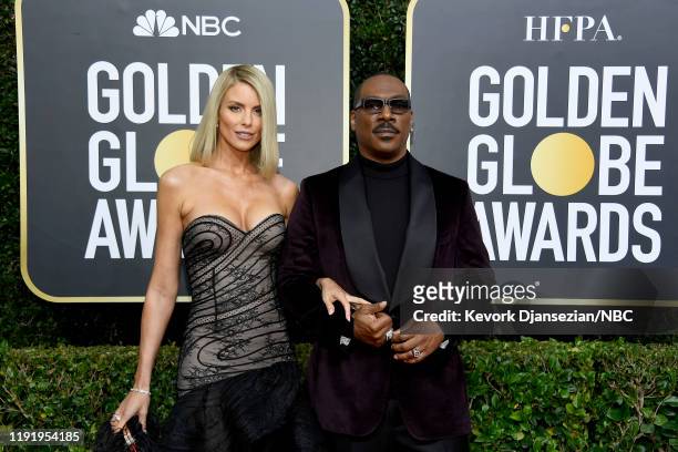 77th ANNUAL GOLDEN GLOBE AWARDS -- Pictured: Paige Butcher and Eddie Murphy arrive to the 77th Annual Golden Globe Awards held at the Beverly Hilton...