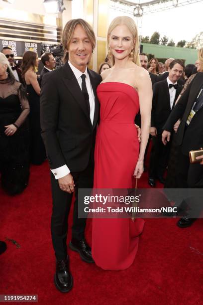 77th ANNUAL GOLDEN GLOBE AWARDS -- Pictured: Keith Urban and Nicole Kidman arrive to the 77th Annual Golden Globe Awards held at the Beverly Hilton...