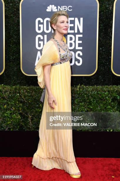 Australian actress Cate Blanchett arrives for the 77th annual Golden Globe Awards on January 5 at The Beverly Hilton hotel in Beverly Hills,...