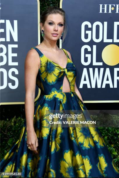 Singer and actress Taylor Swift arrives for the 77th annual Golden Globe Awards on January 5 at The Beverly Hilton hotel in Beverly Hills, California.