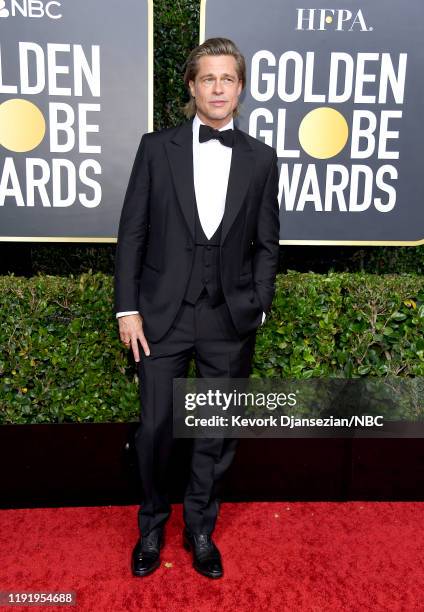 77th ANNUAL GOLDEN GLOBE AWARDS -- Pictured: Brad Pitt arrives to the 77th Annual Golden Globe Awards held at the Beverly Hilton Hotel on January 5,...