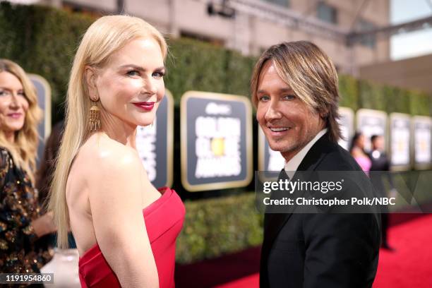 77th ANNUAL GOLDEN GLOBE AWARDS -- Pictured: Nicole Kidman and Keith Urban arrive to the 77th Annual Golden Globe Awards held at the Beverly Hilton...