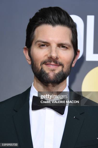 Actor Adam Scott arrives for the 77th annual Golden Globe Awards on January 5 at The Beverly Hilton hotel in Beverly Hills, California.