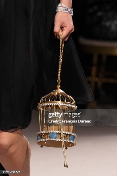 Model walks the runway during the Chanel Metiers d'art 2019-2020 show at Le Grand Palais on December 04, 2019 in Paris, France.