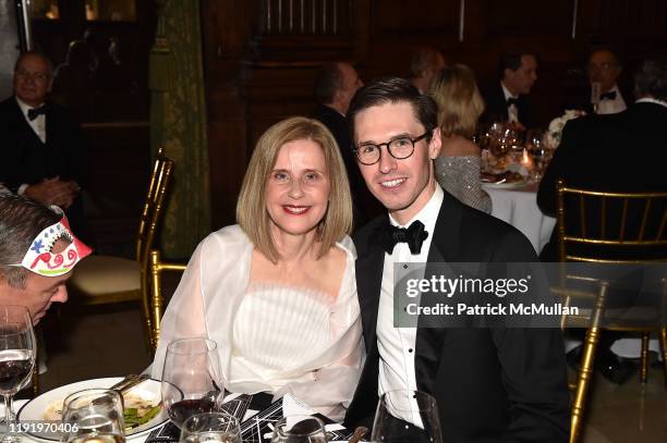Elisa Fredrickson and Andrew Nodell attend French Heritage Society's New York Gala - The Black & White Ball at Private Club on November 21, 2019 in...