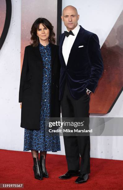 Mark Strong and Liza Marshall attends the "1917" World Premiere and Royal Performance at Odeon Luxe Leicester Square on December 04, 2019 in London,...