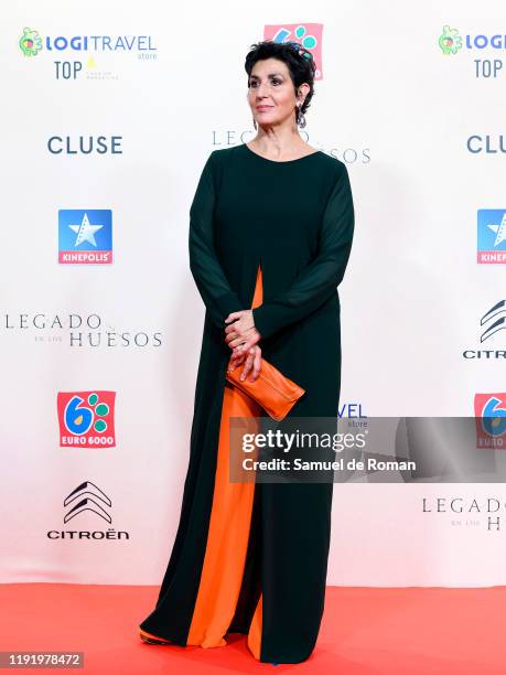 Spanish actress Elvira Minguez attends "Legado En Los Huesos" Madrid Premiere on December 04, 2019 in Madrid, Spain.