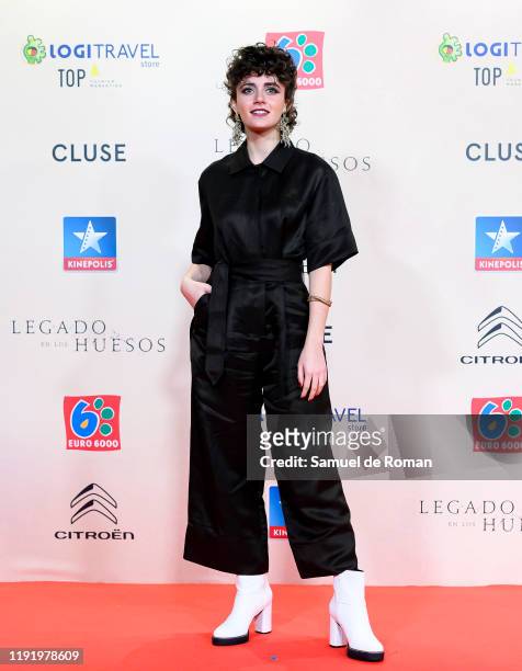Spanish actress Elena Gallardo attends "Legado En Los Huesos" Madrid Premiere on December 04, 2019 in Madrid, Spain.