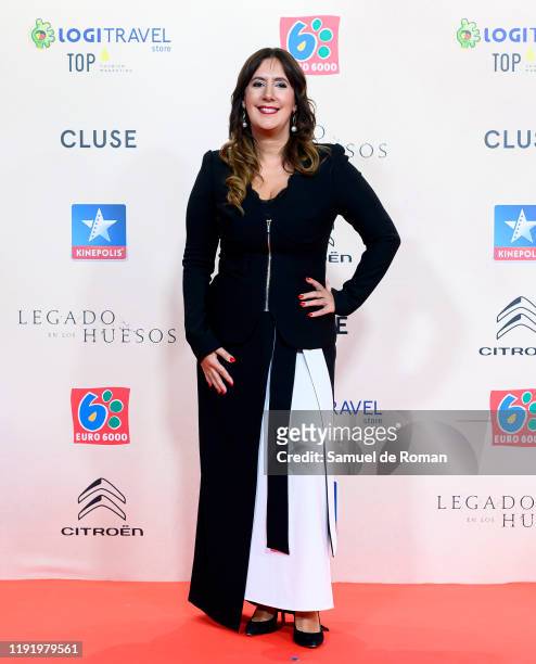 Spanish writer Dolores Redondeattends "Legado En Los Huesos" Madrid Premiere on December 04, 2019 in Madrid, Spain.