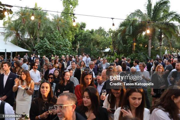 Atmosphere seen during Ruinart x Vik Muniz Art Basel Miami Beach Champagne Fête at Miami Beach Botanical Garden on December 04, 2019 in Miami Beach,...