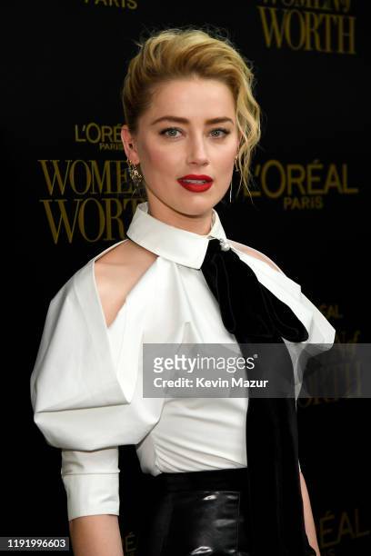 Amber Heard attends the 14th Annual L'Oréal Paris Women Of Worth Awards at The Pierre on December 04, 2019 in New York City.