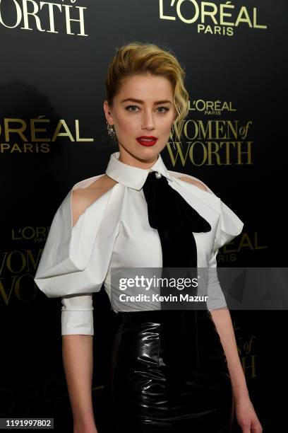 Amber Heard attends the 14th Annual L'Oréal Paris Women Of Worth Awards at The Pierre on December 04, 2019 in New York City.
