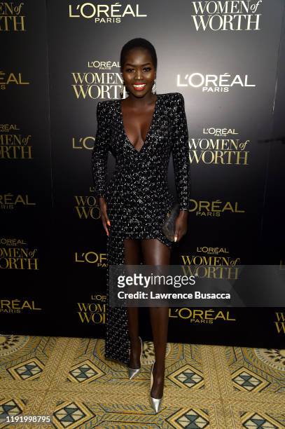 Nyakim Gatwech attends the 14th Annual L'Oréal Paris Women Of Worth Awards at The Pierre on December 04, 2019 in New York City.