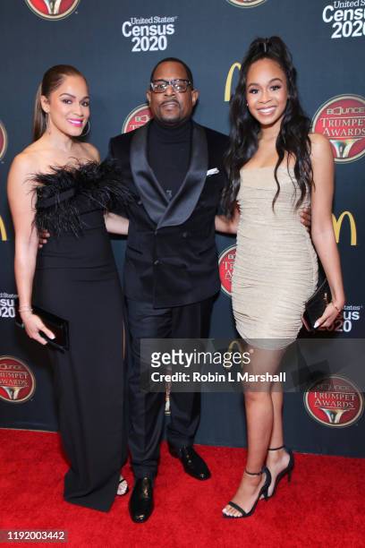 Roberta Moradfar, actor/comedian Martin Lawrence and daughter Jasmine Lawrence attend the 2019 Bounce Trumpet Awards at Dolby Theatre on December 04,...