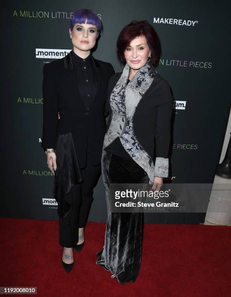 Kelly Osbourne and Sharon Osbourne arrives at the "A Million Little Pieces" at The London Hotel on December 04, 2019 in West Hollywood, California.