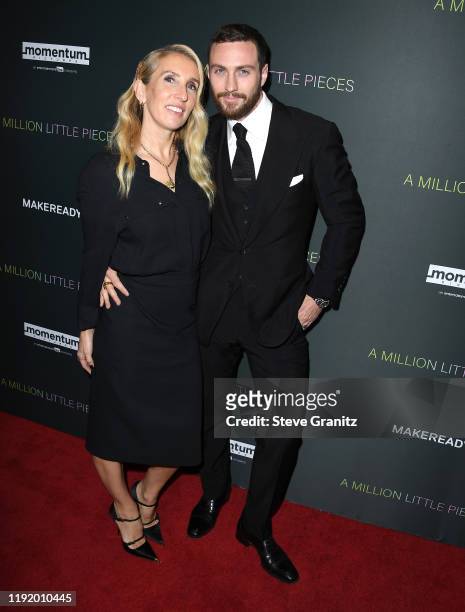 Sam Taylor-Johnson and Aaron Taylor-Johnson arrives at the "A Million Little Pieces" at The London Hotel on December 04, 2019 in West Hollywood,...