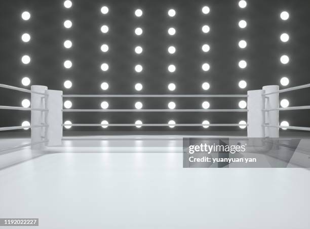 3d rendering fighting ring - boxing ring empty stock pictures, royalty-free photos & images