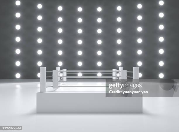 3d rendering fighting ring - championship ring stockfoto's en -beelden