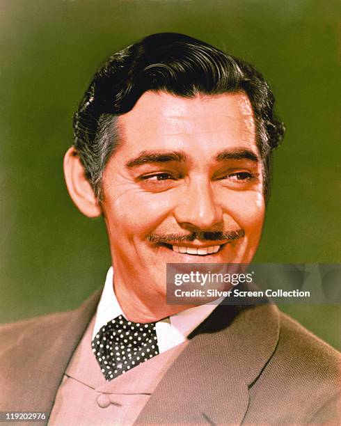 Headshot of Clark Gable , US actor, smiling in a publicity portrait issued for the film, 'Gone With The Wind', USA, 1939. The 1939 drama, directed by...