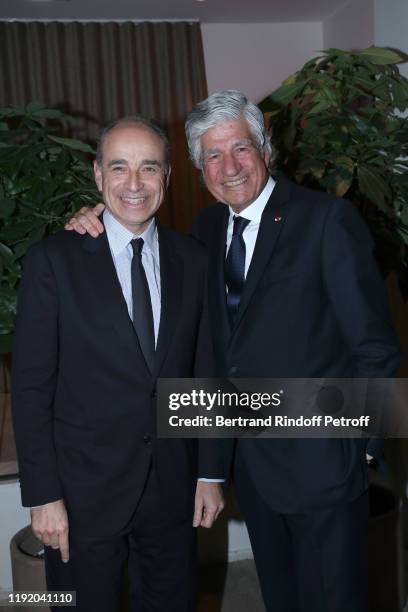 Politician Jean-Francois Cope and President of the Pasteur-Weizmann Council Maurice Levy attend the Gala evening of the Pasteur-Weizmann Council at...