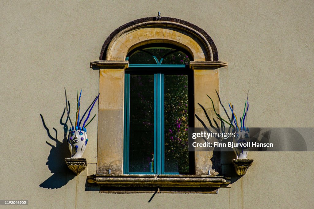 Window with decoration in Taormina Sicily Italy