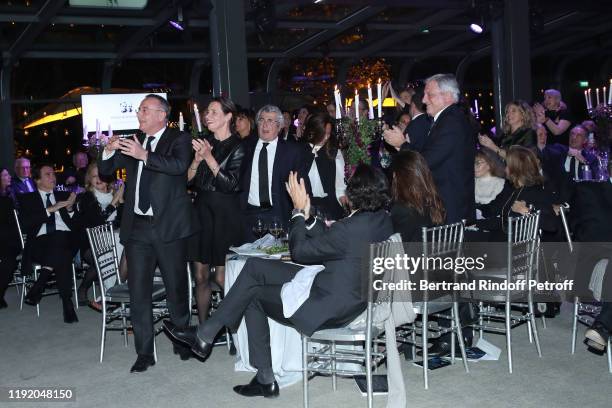 Tony Scotti, Sylvie Vartan, Marc-Antoine Jamet, his wife, Michel Boujenah, Katia Toledano, Sidney Toledano, Francois Breavoine and guests attend the...