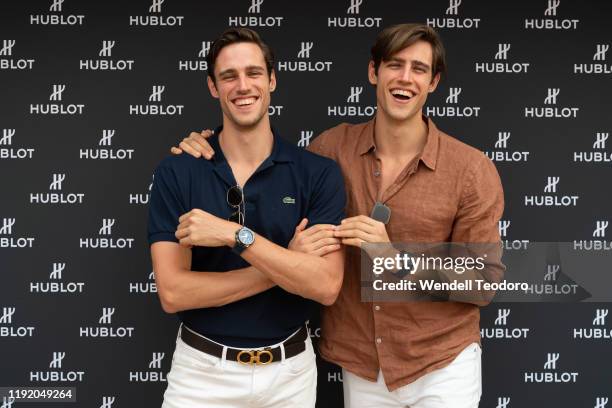 Jordan Stenmark and Zac Stenmark attend the Hublot Love Summer Event on December 05, 2019 in Sydney, Australia.