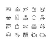 Shopping Icons Set - Classic Line Series