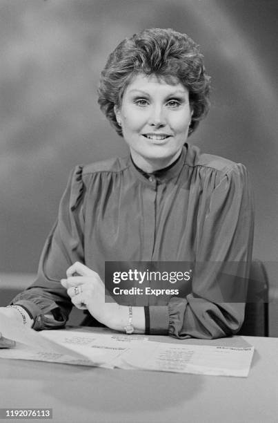English television journalist, newsreader, writer and presenter Angela Rippon, UK, 16th December 1984.
